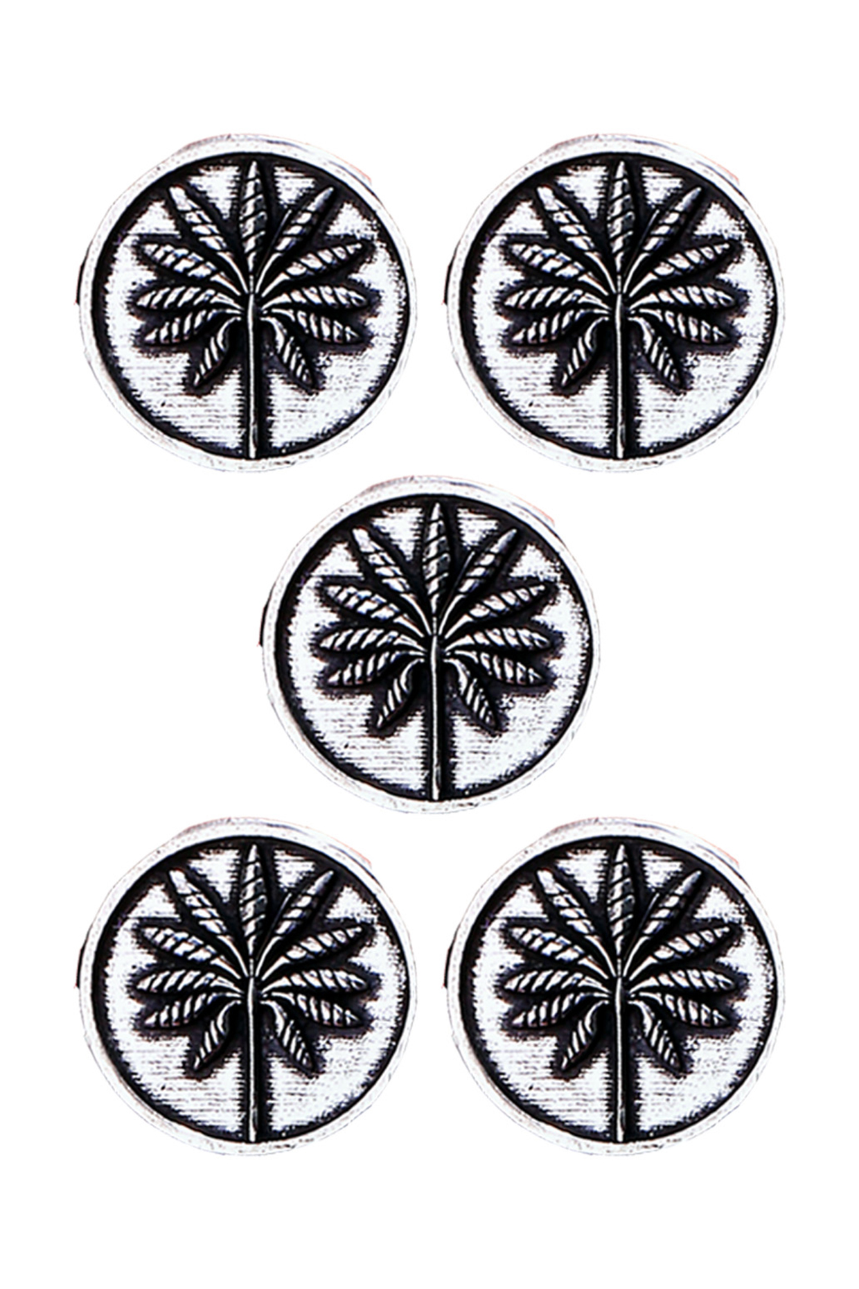 Silver Oxidised Floral Buttons (Set of 5) by Cosa Nostraa at Pernia's Pop Up Shop