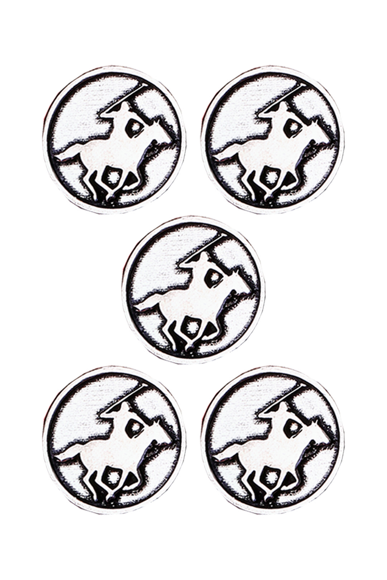Silver Oxidised Warrior Buttons (Set of 5) by Cosa Nostraa at Pernia's Pop Up Shop