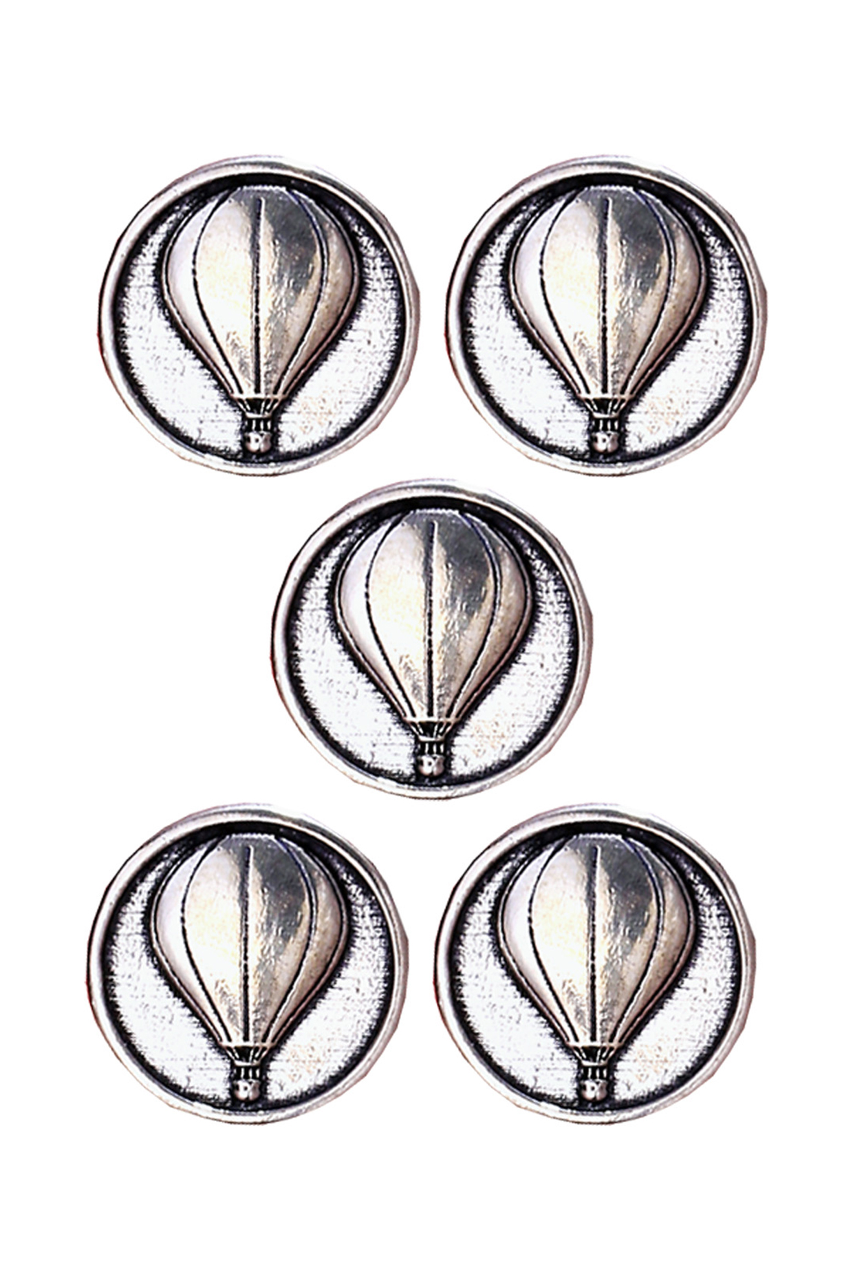 Silver Oxidised Air Balloon Buttons (Set of 5) by Cosa Nostraa at Pernia's Pop Up Shop