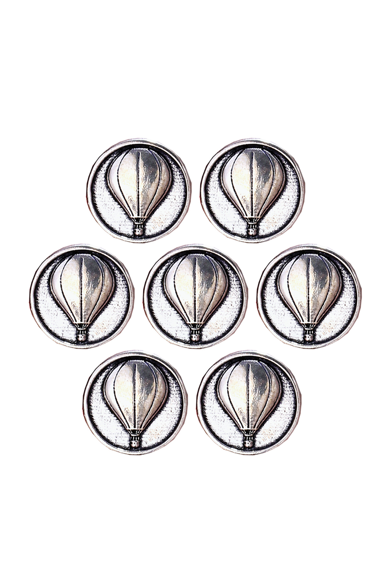 Silver Oxidised Air Balloon Buttons (Set of 7) by Cosa Nostraa at Pernia's Pop Up Shop