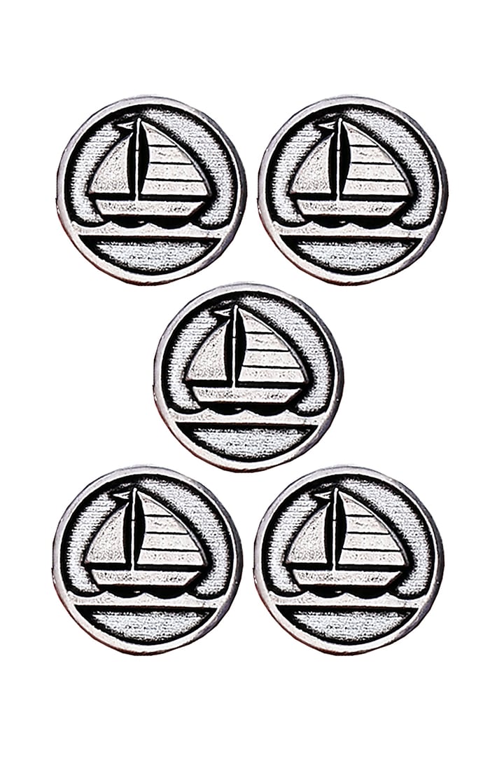 Silver Oxidised Sailboat Buttons (Set of 5) by Cosa Nostraa at Pernia's Pop Up Shop