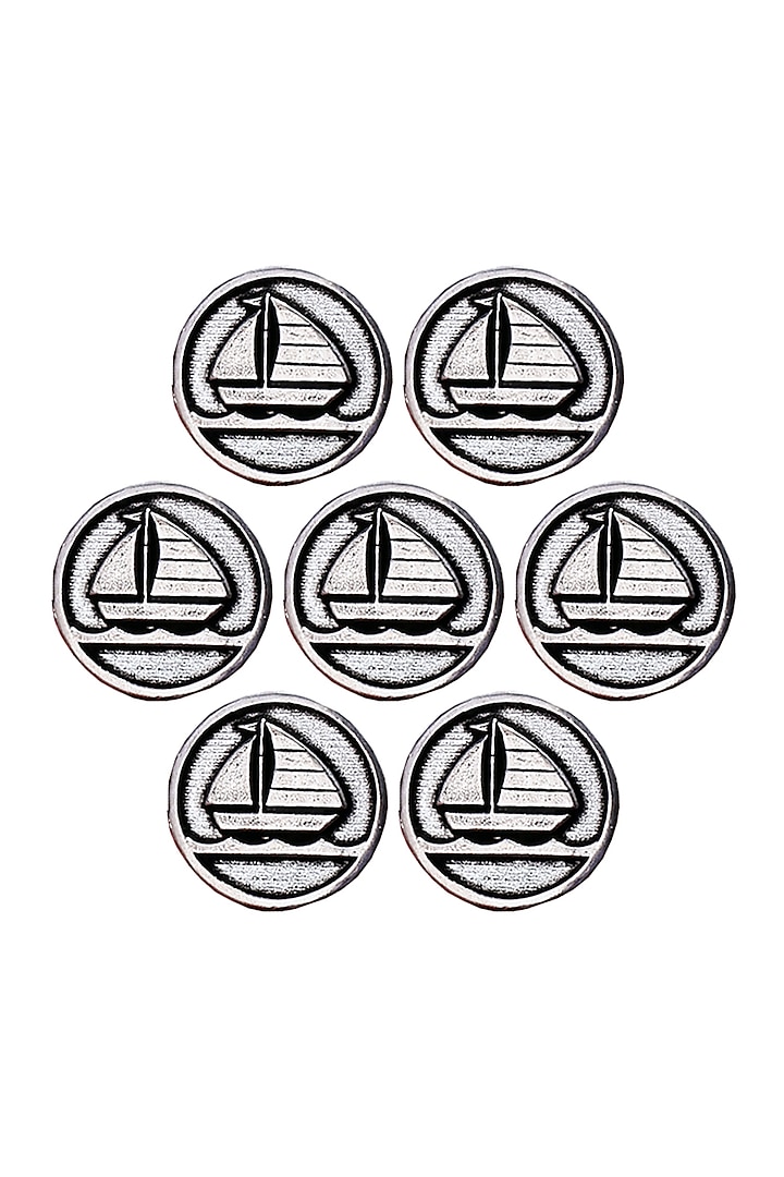 Silver Oxidised Sailboat Buttons (Set of 7) by Cosa Nostraa at Pernia's Pop Up Shop