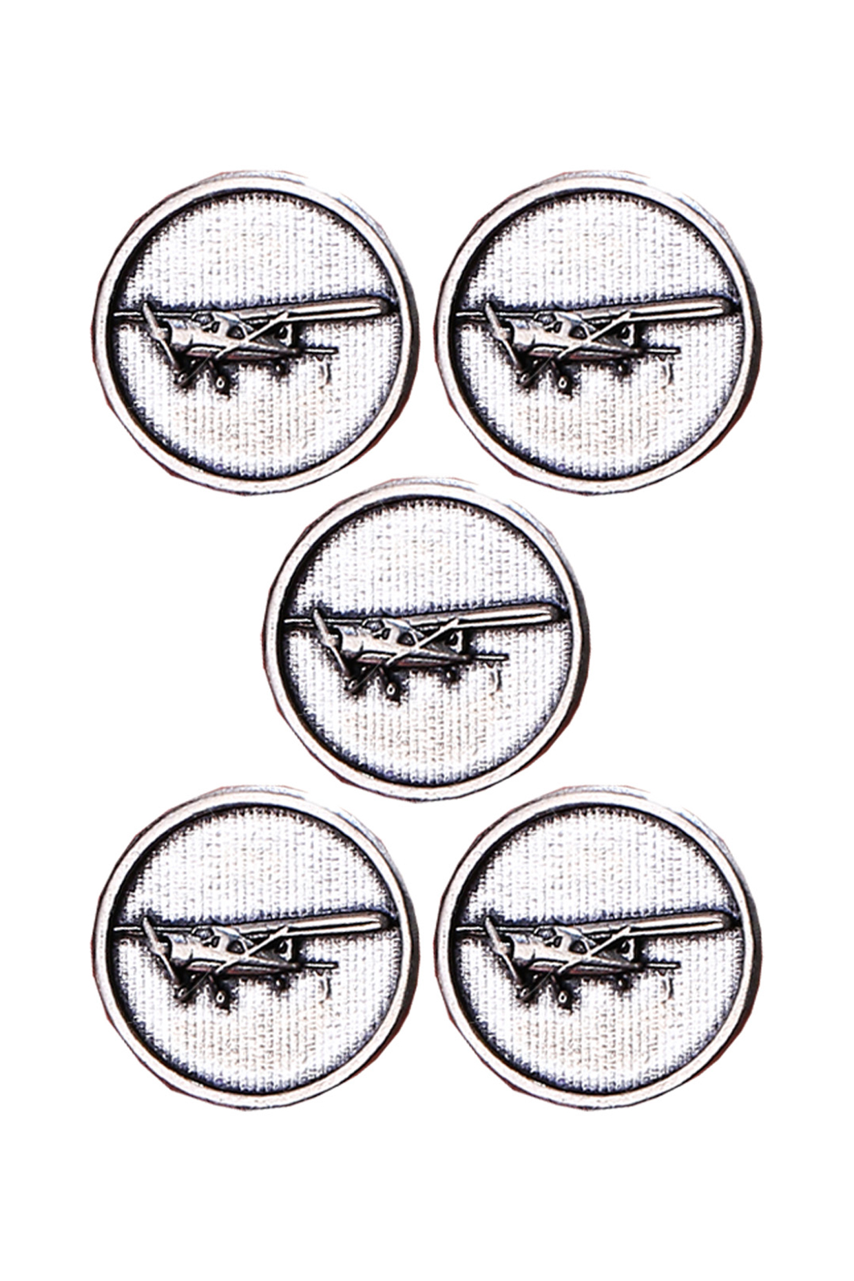 Silver Oxidised Vintage Plane Buttons (Set of 5 ) by Cosa Nostraa at Pernia's Pop Up Shop