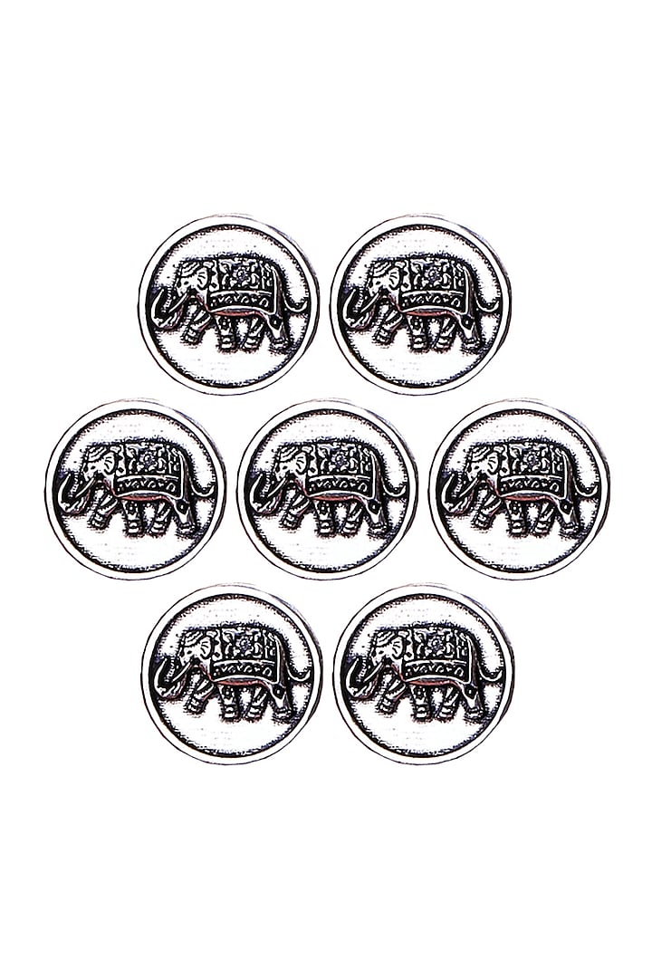 Silver Oxidised Eternal Garden Buttons (Set of 7) by Cosa Nostraa at Pernia's Pop Up Shop