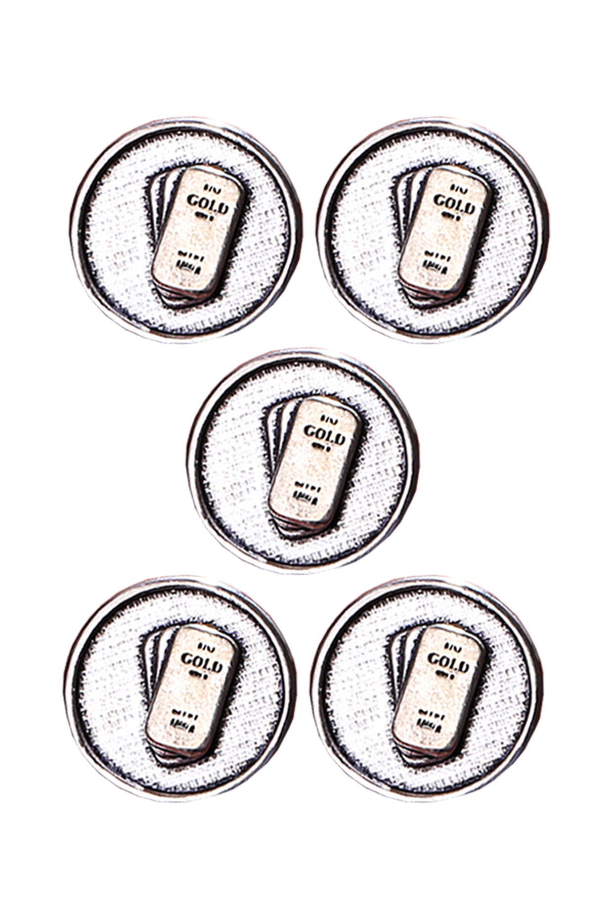 Silver Oxidised Biscuit Buttons (Set of 5) by Cosa Nostraa at Pernia's Pop Up Shop