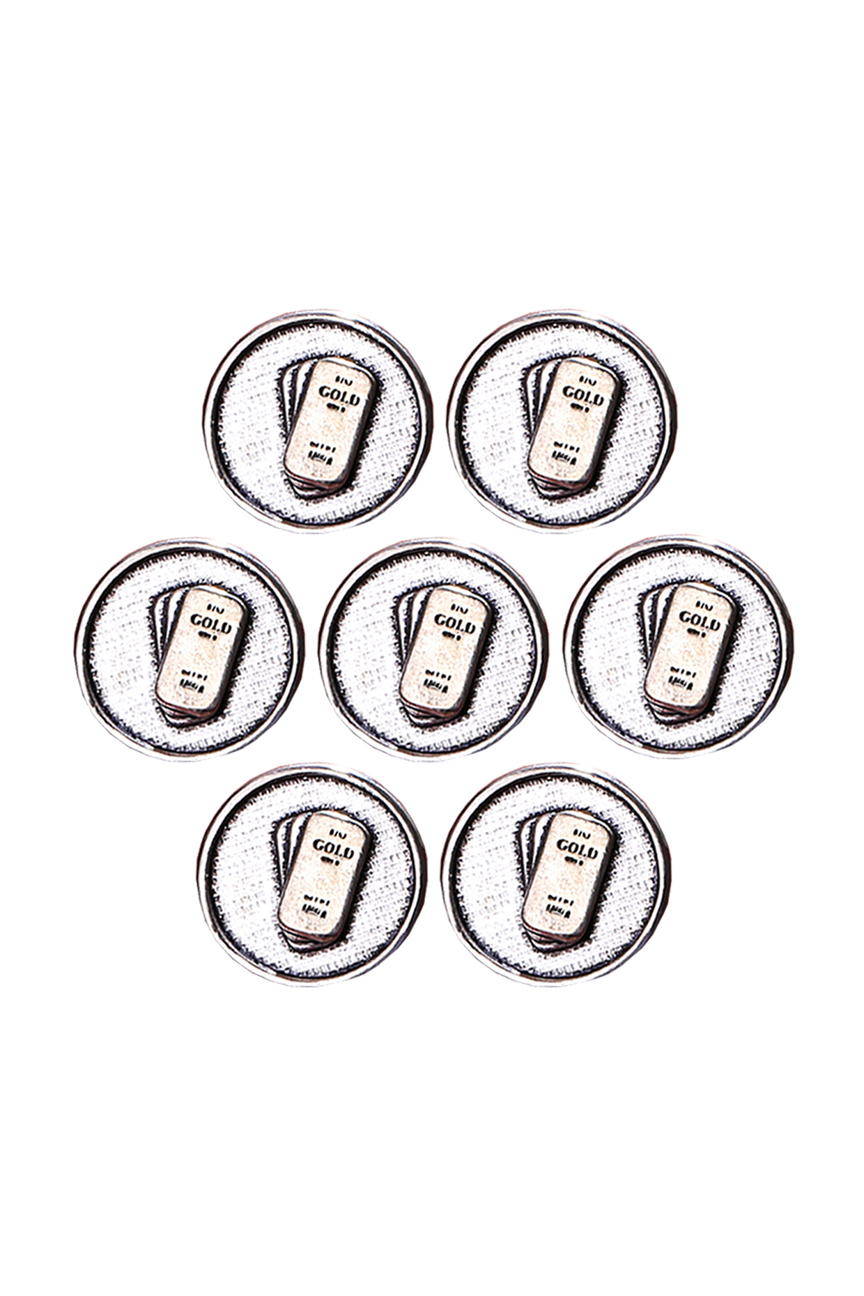 Silver Oxidised Biscuit Buttons (Set of 7) by Cosa Nostraa at Pernia's Pop Up Shop