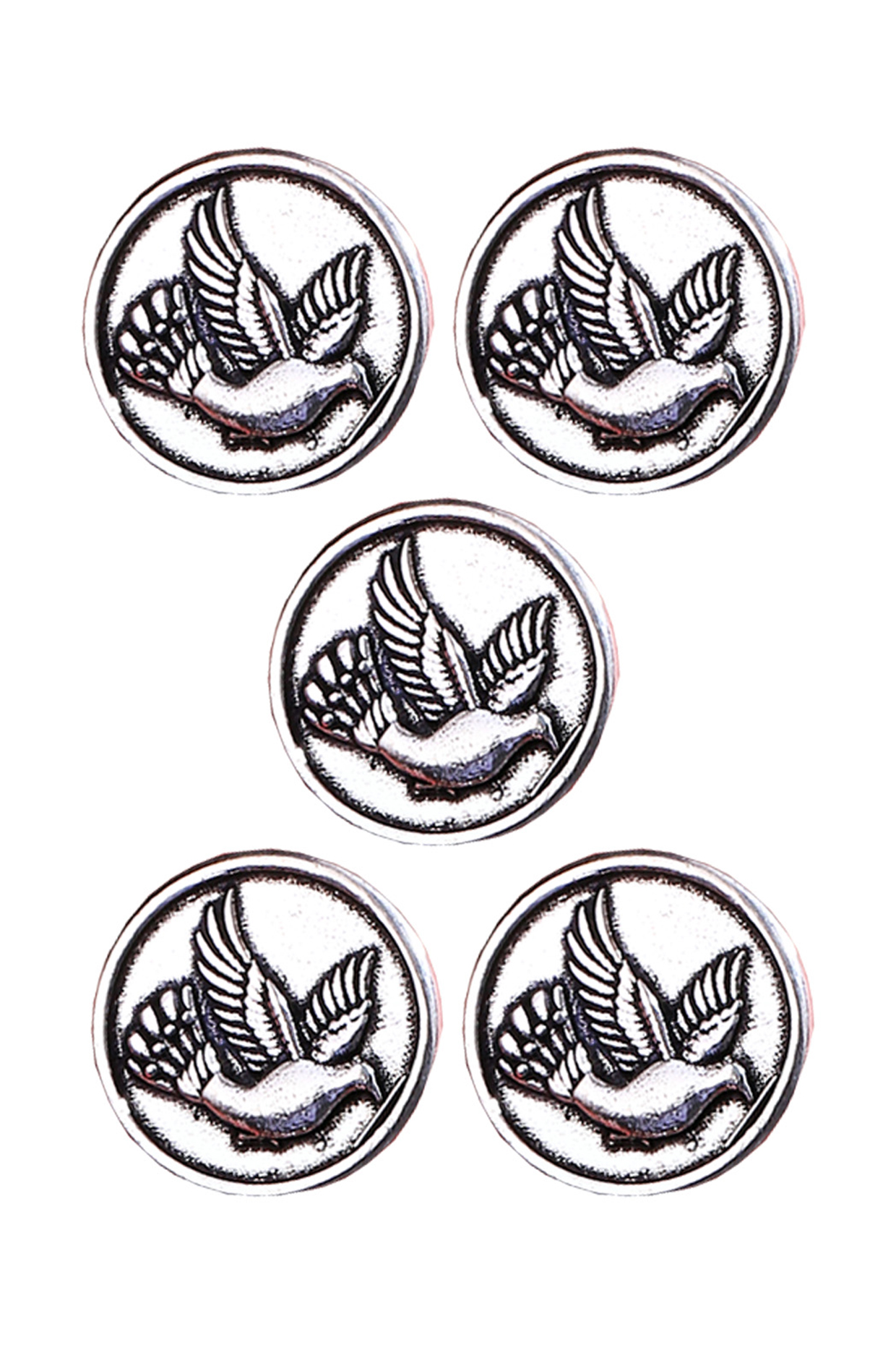 Silver Oxidised Flying Bird Buttons (Set of 5) by Cosa Nostraa at Pernia's Pop Up Shop