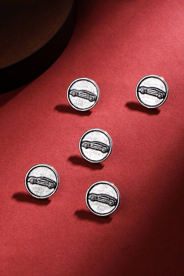 Silver Oxidised Car Power Buttons (Set of 5) by Cosa Nostraa
