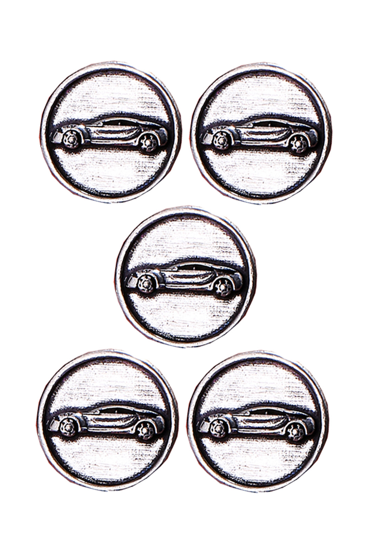 Silver Oxidised Car Power Buttons (Set of 5) by Cosa Nostraa at Pernia's Pop Up Shop