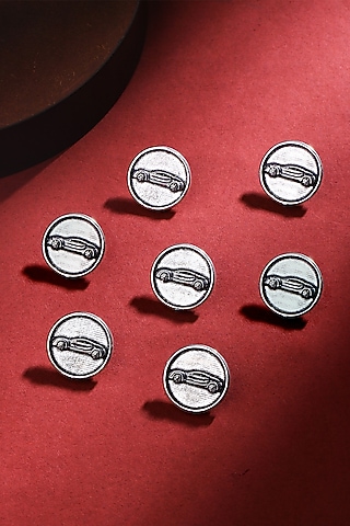 Silver Oxidised Car Power Buttons (Set of 7) by Cosa Nostraa