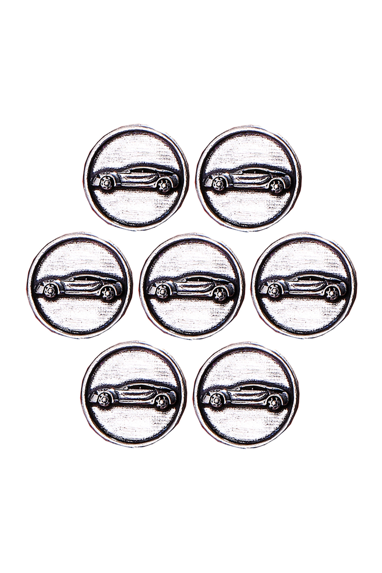 Silver Oxidised Car Power Buttons (Set of 7) by Cosa Nostraa at Pernia's Pop Up Shop