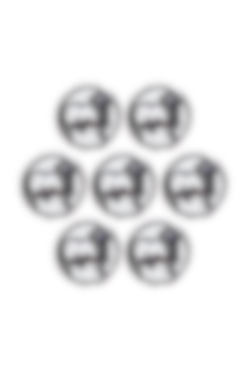 Silver Oxidised Classy Cow Buttons (Set of 7) by Cosa Nostraa at Pernia's Pop Up Shop
