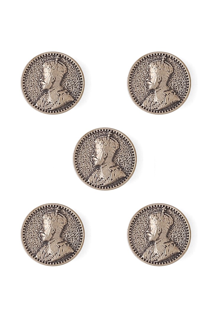 Antique Gold Prince Coin Buttons (Set of 5) by Cosa Nostraa at Pernia's Pop Up Shop