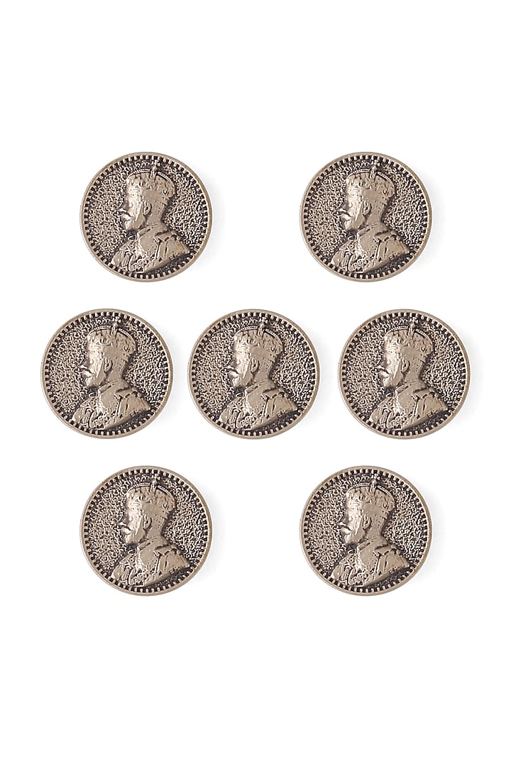 Antique Gold Prince Coin Buttons (Set of 7) by Cosa Nostraa at Pernia's Pop Up Shop