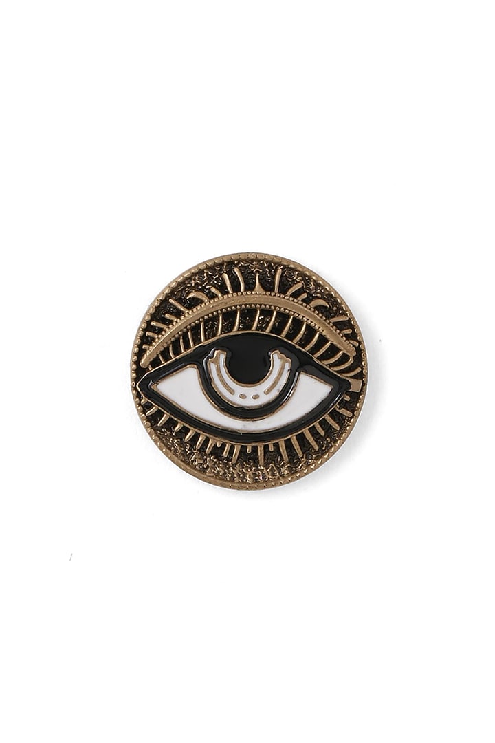 Antique Gold Third Eye Of Shiva Buttons (Set of 7) by Cosa Nostraa at Pernia's Pop Up Shop