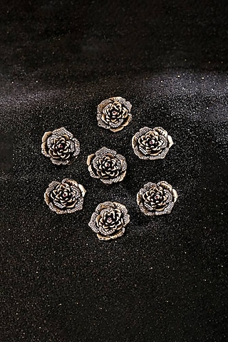Antique Gold Regal Rose Buttons (Set of 7) by Cosa Nostraa