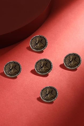 Antique Gold Noble King Buttons (Set of 5) by Cosa Nostraa