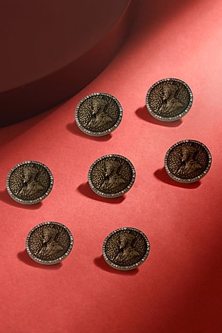 Antique Gold Noble King Buttons (Set of 7) by Cosa Nostraa