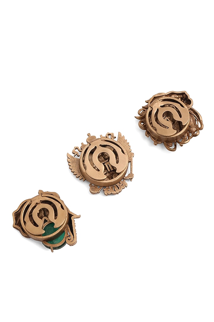 Antique Gold Brass Button Cover Combo Set by Cosa Nostraa at Pernia's Pop Up Shop