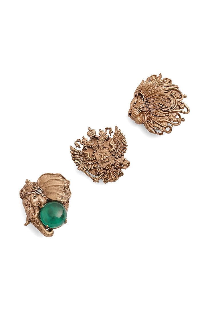 Antique Gold Brass Button Cover Combo Set by Cosa Nostraa at Pernia's Pop Up Shop