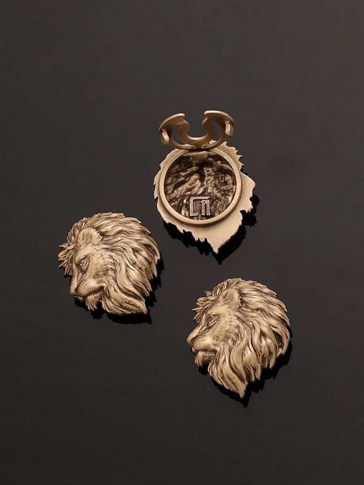 Antique Gold Brass Button Cover Combo Set by Cosa Nostraa at Pernia's Pop Up Shop