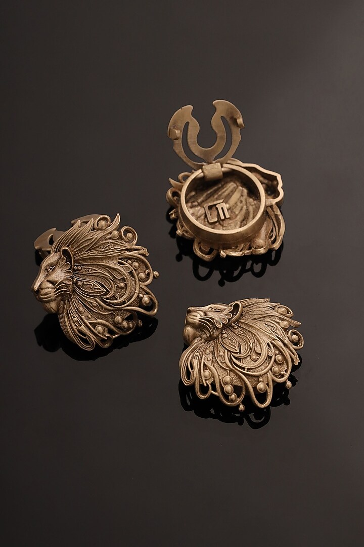 Antique Gold Brass Button Cover Combo Set by Cosa Nostraa at Pernia's Pop Up Shop