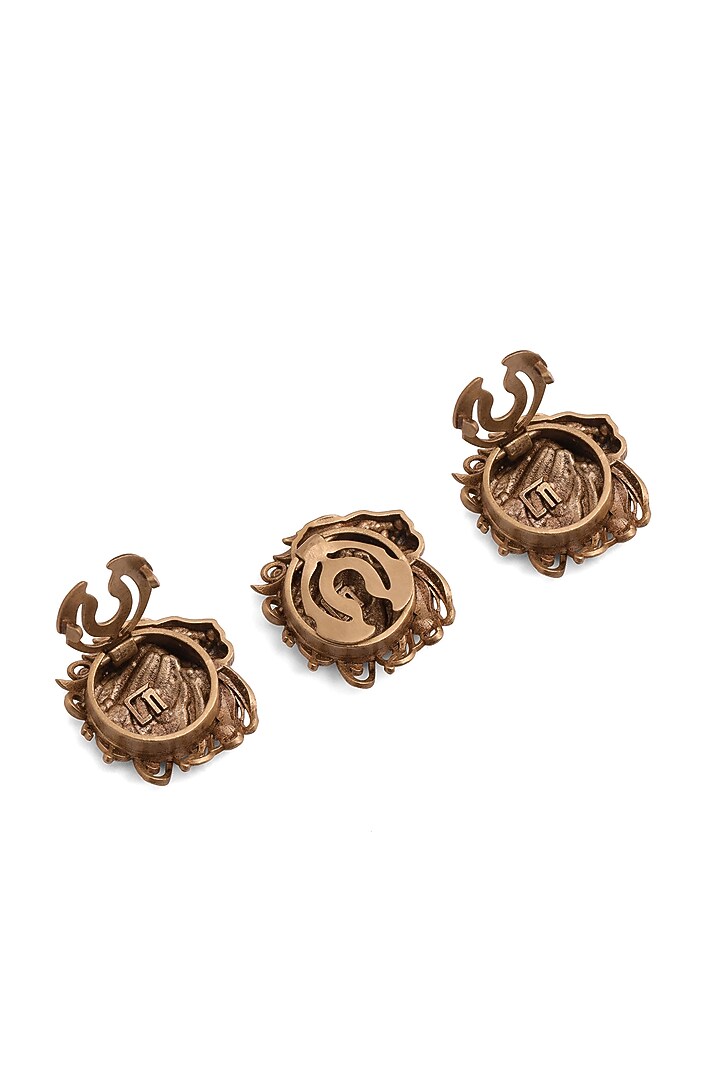Antique Gold Brass Button Cover Combo Set by Cosa Nostraa at Pernia's Pop Up Shop