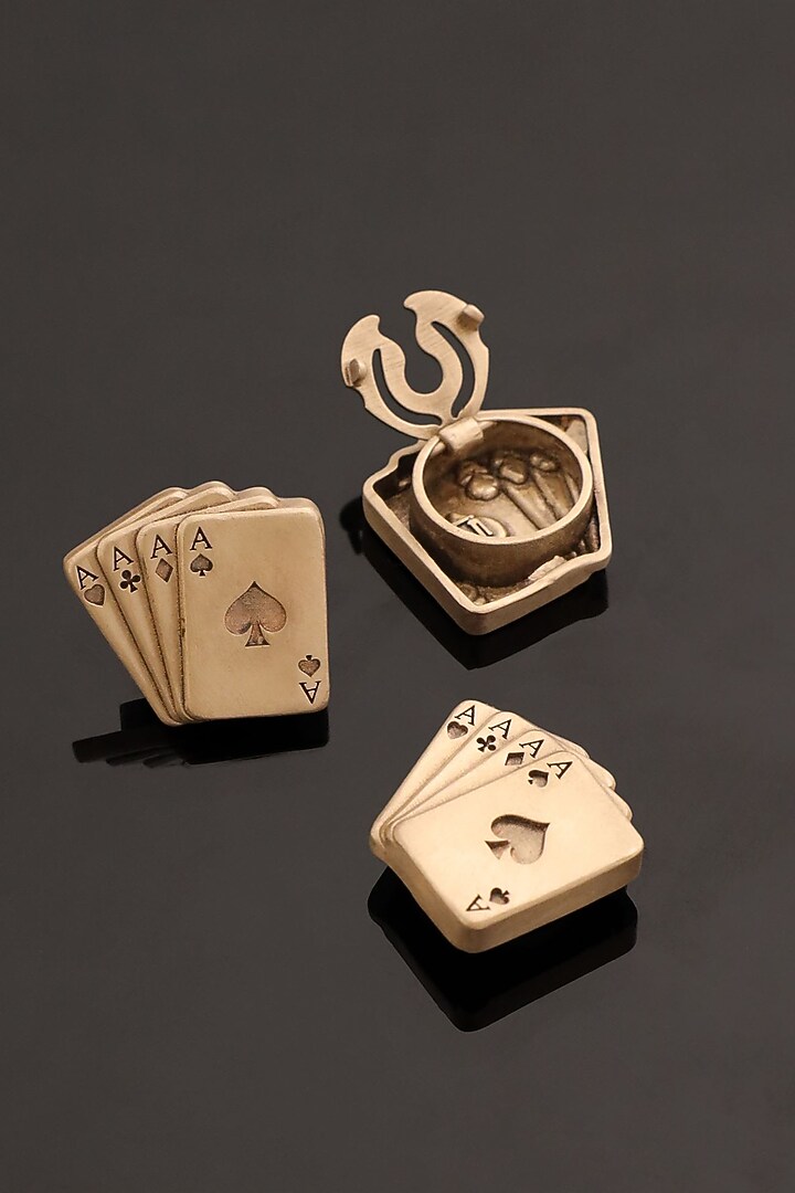 Antique Gold Brass Button Cover Combo Set by Cosa Nostraa at Pernia's Pop Up Shop