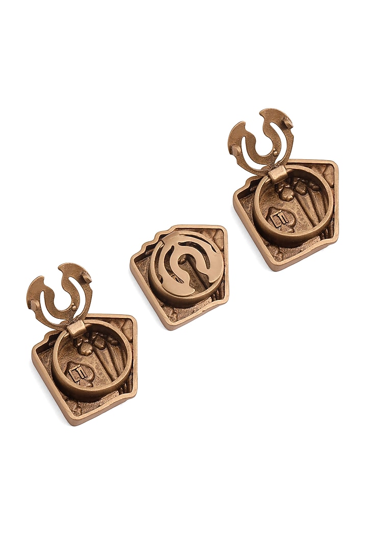 Antique Gold Brass Button Cover Combo Set by Cosa Nostraa at Pernia's Pop Up Shop