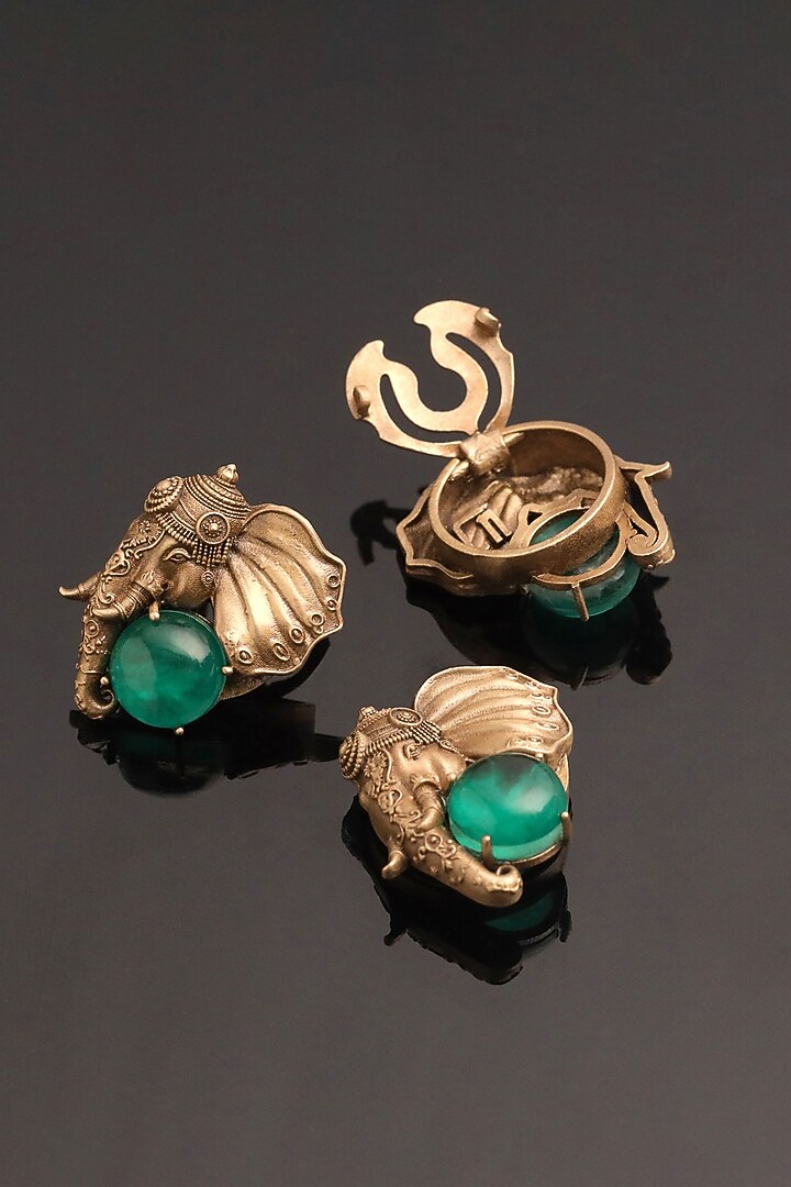 Antique Gold Brass Button Cover Combo Set by Cosa Nostraa at Pernia's Pop Up Shop