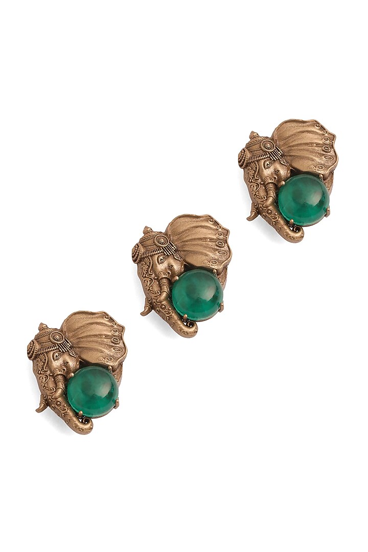 Antique Gold Brass Button Cover Combo Set by Cosa Nostraa at Pernia's Pop Up Shop