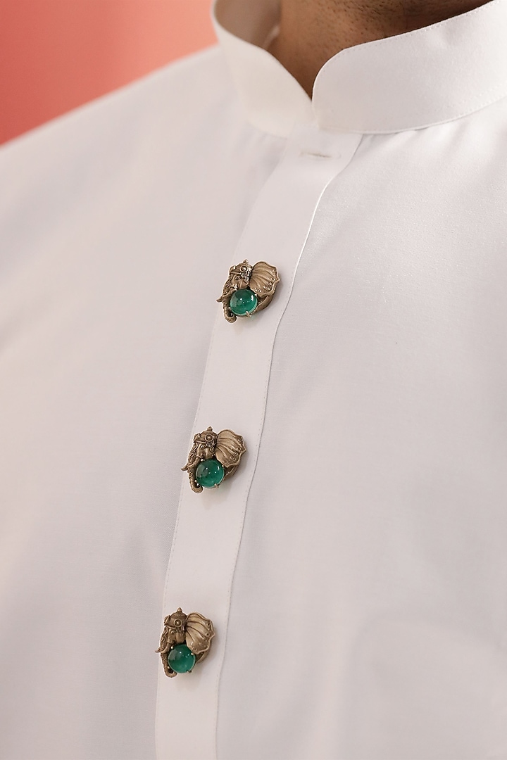 Antique Gold Brass Button Cover Combo Set by Cosa Nostraa at Pernia's Pop Up Shop
