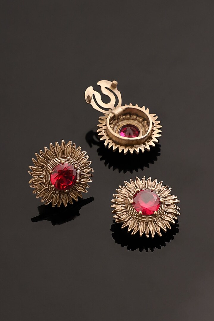 Antique Gold Brass Button Cover Combo Set by Cosa Nostraa at Pernia's Pop Up Shop