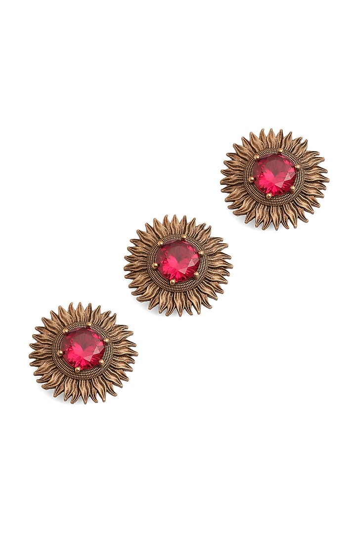 Antique Gold Brass Button Cover Combo Set by Cosa Nostraa at Pernia's Pop Up Shop