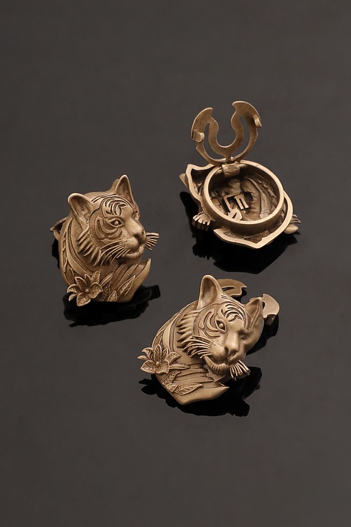 Antique Gold Brass Button Cover Combo Set by Cosa Nostraa at Pernia's Pop Up Shop