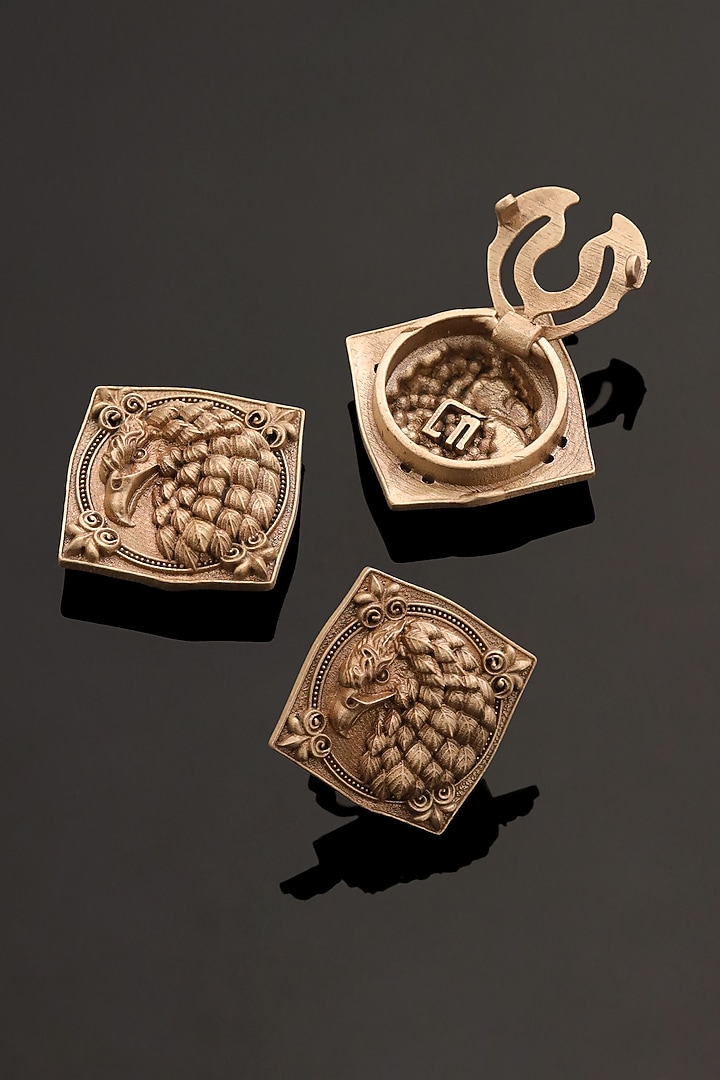 Antique Gold Brass Button Cover Combo Set by Cosa Nostraa at Pernia's Pop Up Shop