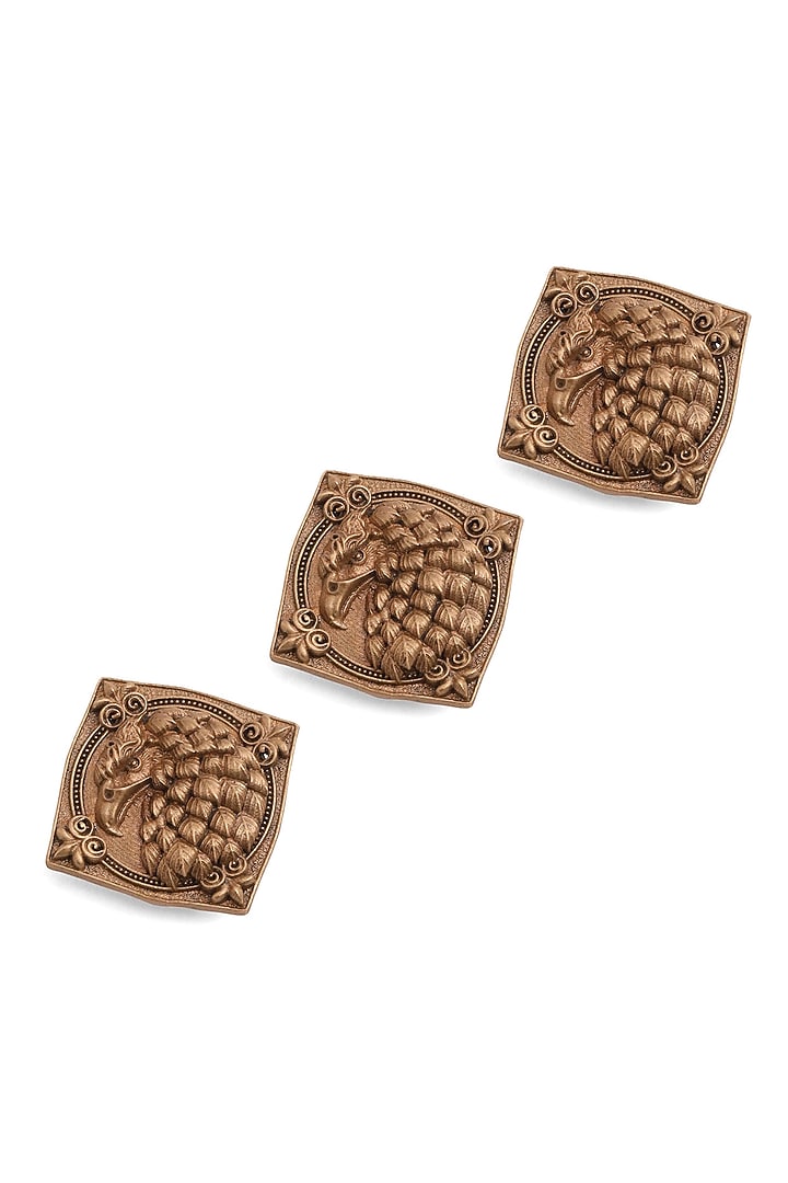 Antique Gold Brass Button Cover Combo Set by Cosa Nostraa at Pernia's Pop Up Shop