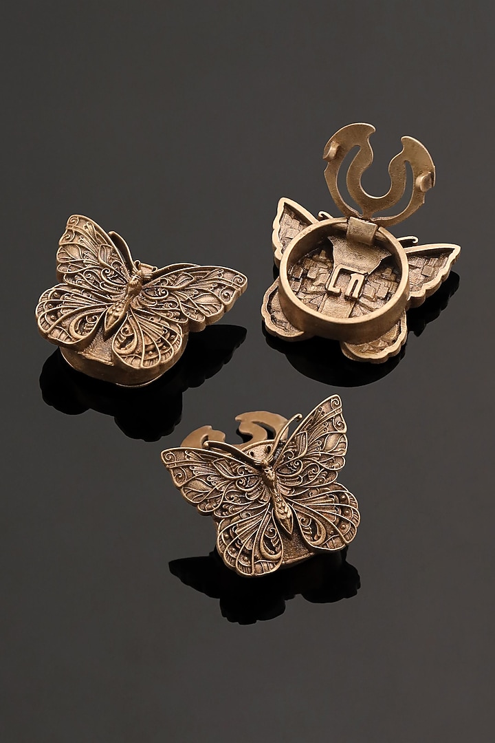 Antique Gold Brass Button Cover Combo Set by Cosa Nostraa at Pernia's Pop Up Shop