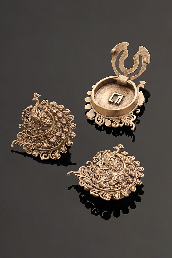 Antique Gold Brass Button Cover Combo Set by Cosa Nostraa at Pernia's Pop Up Shop