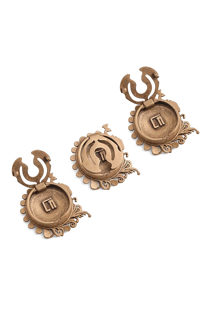 Antique Gold Brass Button Cover Combo Set by Cosa Nostraa at Pernia's Pop Up Shop