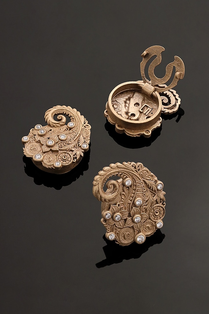 Antique Gold Brass Button Cover Combo Set by Cosa Nostraa at Pernia's Pop Up Shop