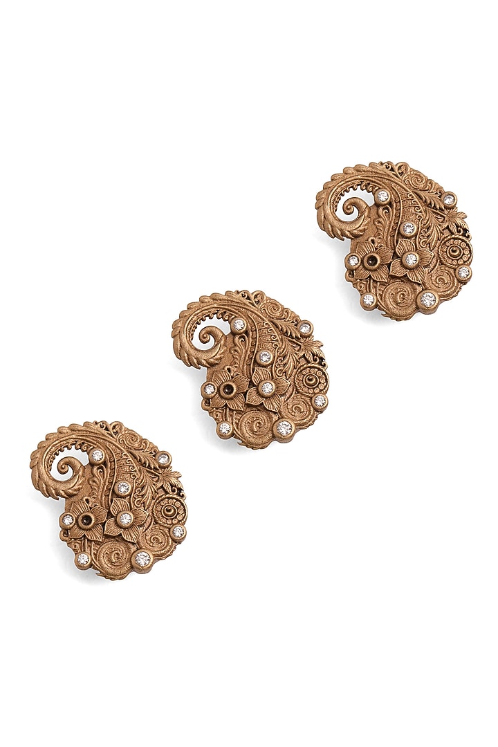 Antique Gold Brass Button Cover Combo Set by Cosa Nostraa at Pernia's Pop Up Shop