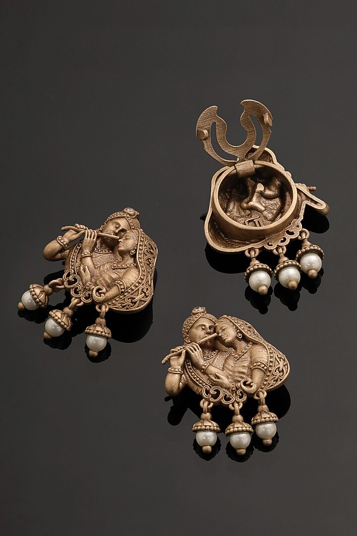 Antique Gold Brass Button Cover Combo Set by Cosa Nostraa at Pernia's Pop Up Shop