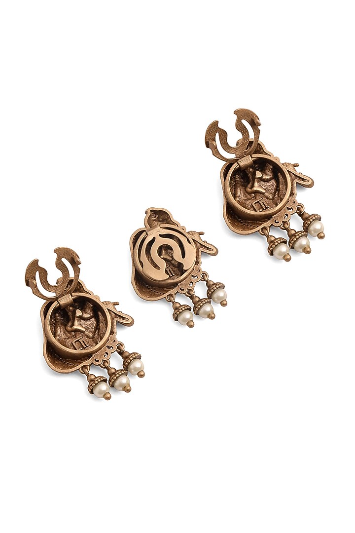 Antique Gold Brass Button Cover Combo Set by Cosa Nostraa at Pernia's Pop Up Shop