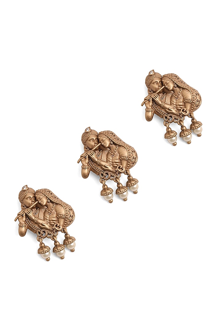 Antique Gold Brass Button Cover Combo Set by Cosa Nostraa at Pernia's Pop Up Shop