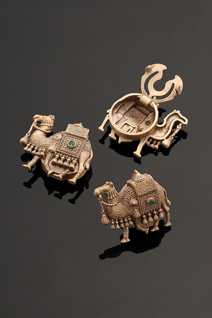 Antique Gold Brass Button Cover Combo Set by Cosa Nostraa at Pernia's Pop Up Shop