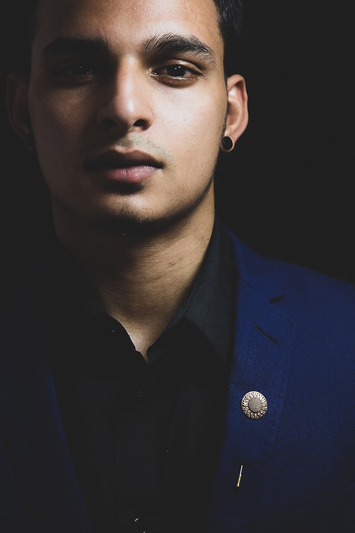 Antique Red Gold Finish Brass Lapel Pin Set by Cosa Nostraa at Pernia's Pop Up Shop