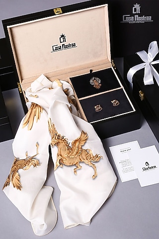 Antique Red Gold Finish Cufflink Set by Cosa Nostraa