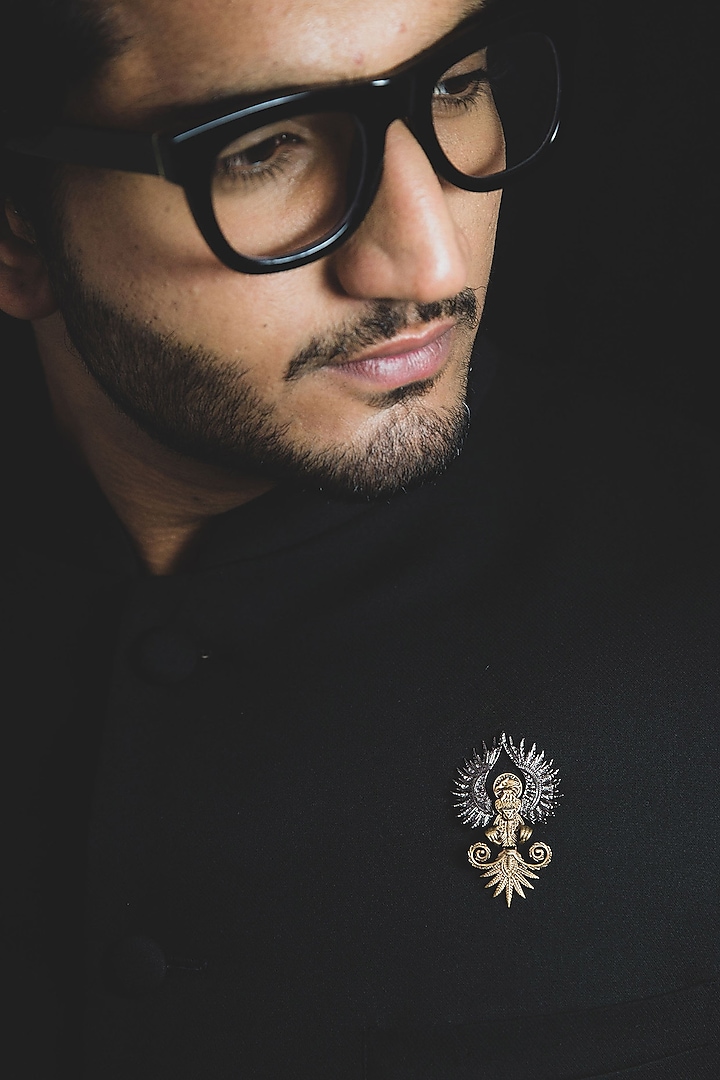 Antique Red Gold Finish Cufflink Set by Cosa Nostraa at Pernia's Pop Up Shop