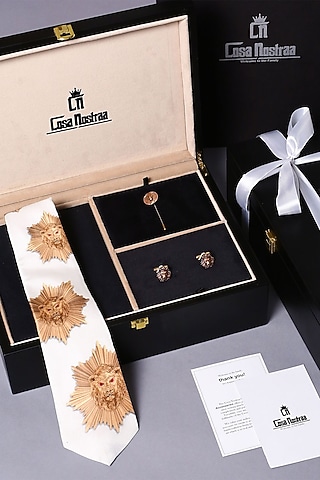 Antique Red Gold Finish Brass Cufflink Set by Cosa Nostraa